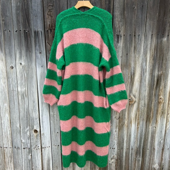 NWT Free People Mantra Cardi Cardigan Fern Green Pink Blush M/L - Picture 10 of 16